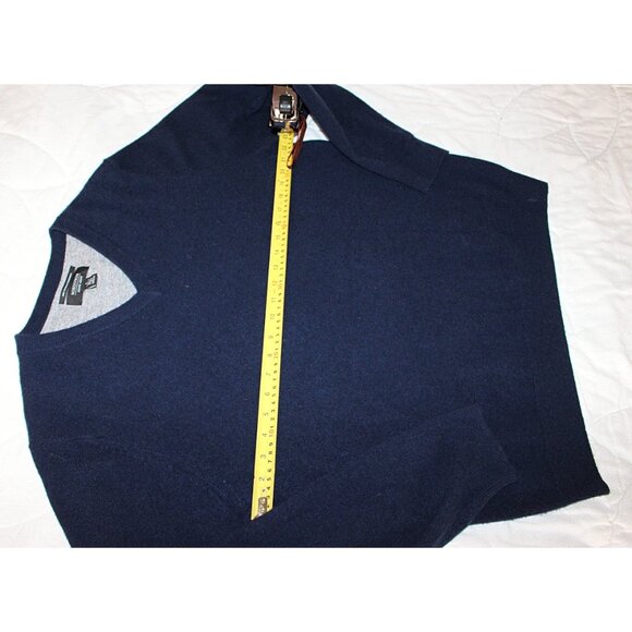 Nordstrom Men’s Shop Cashmere V-Neck Pullover in Navy, size Large, Oversize - Picture 8 of 9